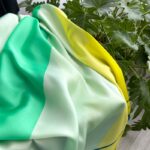 Silk Satin women's printed Long Scarf Green - Image 2