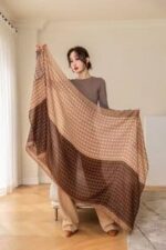 Color Premium Quality Viscose Brown Long Scarf - Image 2