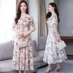 Ice Silk Floral Women's Dress Pink - Image 2