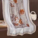 Silk Satin light gray Long Scarf - Image 3