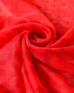 Elegant Fiery red and wishful Transparent Thin Silk Printing Long Scarf - Image 2