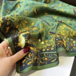 Silk Satin Main diagram Long Scarf - Image 3