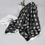 Silk Small Square Scarf black
