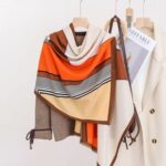 Silk Satin women's printed Long Scarf orange - Image 2