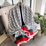 Silk Satin Long Scarf Dior White