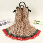 Silk Satin Long Scarf Dior Brown