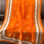 Silk Satin Orange Western Style Long Scarf