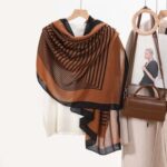 Color Premium Quality Viscose gray coffee Long Scarf brown