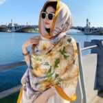 Silk Satin earthy yellow Long Scarf