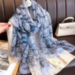 Women's All Dress Matching Elegant Transparent Thin Silk Printing Long Scarf