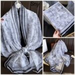 Transparent Thin Silk lace flower white Long Scarf - Image 3