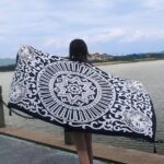 Premium Quality Cotton Tassel Blue Tiger Long Scarf - Image 3