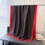 Silk Satin Printing Western Style Long Scarf red edge