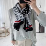 Color Premium Quality Viscose gray coffee Long Scarf three-color stripes
