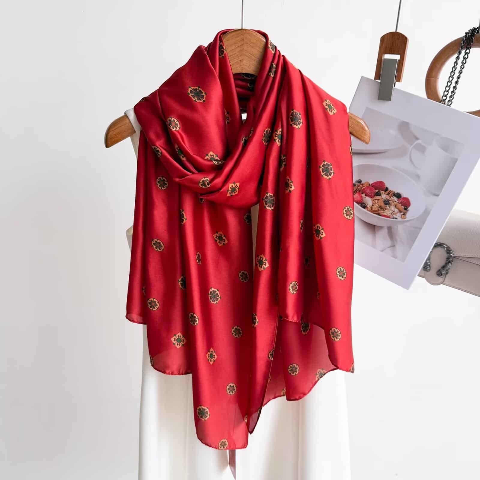 O1CN01WHNLF4299xrKyOoWZ_2922218026-0-cib.jpg Silk Satin Long Scarf Red - Image 1