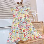 Princess Flower Dress Silk Fabric Age 6-8 Years - Image 4