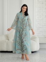 Women's Dress Georgette Embroidered Sequin Robe Abaya Luxury