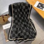 Color Premium Quality Viscose Black Flowers Long Scarf