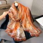 Elegant Shaojun's outlet Transparent Thin Silk Printing Long Scarf - Image 2