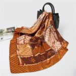 Silk Small Square Scarf Brown