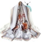Silk Satin light gray Long Scarf - Image 2