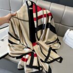 Silk Satin women's printed Long Scarf Red - Image 3