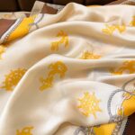 Silk Satin Yellow Western Style Long Scarf - Image 3