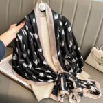 Silk Satin black Long Scarf - Image 4