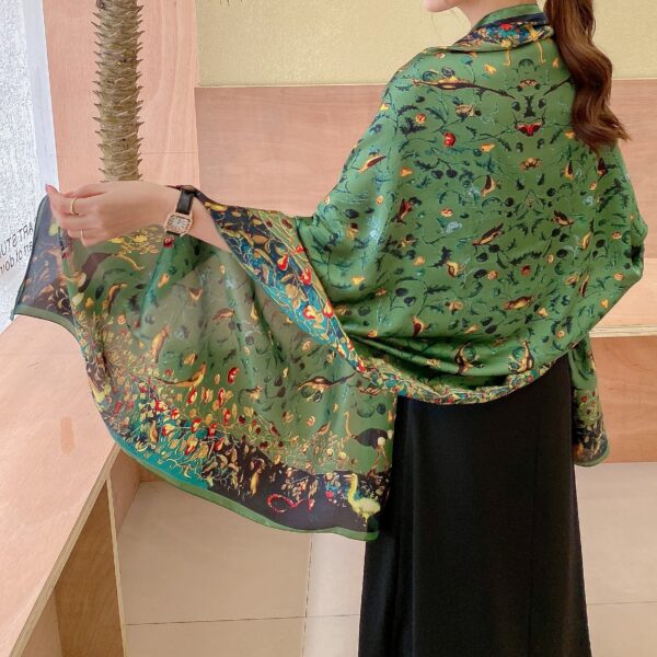 Silk Satin Main diagram Long Scarf