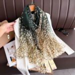 Elegant Colorful Yellow bubbles Transparent Thin Silk Printing Long Scarf - Image 3