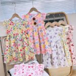Princess Flower Dress Silk Fabric Age 6-8 Years