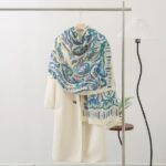 Color Premium Quality Viscose Dunhuang desert blue Long Scarf