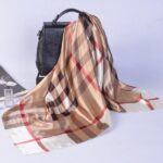 Silk Small Square Scarf Light color plaid
