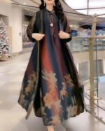 Silk Printed Two-piece Set Women's Dress Slimming Elegant - Image 3