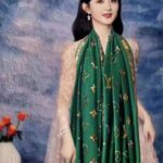 Silk Satin Green Long Scarf