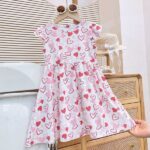Princess Flower Dress Silk Fabric Age 6-8 Years - Image 5