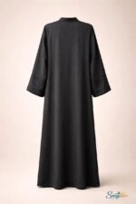 Midnight Elegance V-Neck Abaya – Dubai Cherry Fabric - Image 4
