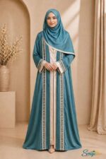 Noor Elegance Embroidered Abaya – Dubai Japran Fabric - Image 5