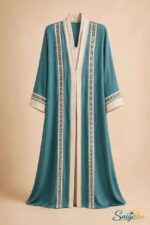 Noor Elegance Embroidered Abaya – Dubai Japran Fabric - Image 3
