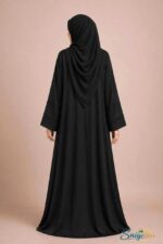 Midnight Elegance V-Neck Abaya – Dubai Cherry Fabric - Image 2