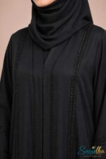 Midnight Elegance V-Neck Abaya – Dubai Cherry Fabric - Image 5
