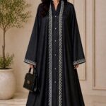 Noir Luxe Embroidered Flow Abaya