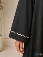 Noir Soft Contrast Flow Abaya - Image 4