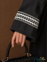 Noir Contrast Signature Abaya - Image 4