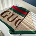 Silk Mulberry Silk Long Gucci Scarf Gg three-color bar - Image 3